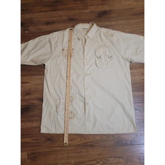 Southpole Shirt Mens XL Extra Large Ivory Button Up Short Sleeve Hip Hop Casual - Picture 10 of 16